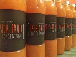 Homegrown passion fruit juice