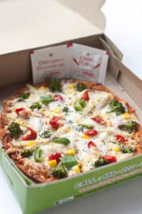 Thin crust veggie pizza